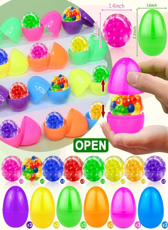AMENON 24 Pack Easter Eggs Prefilled with Stress Balls Fidget Toys,Squeeze Sensory Stress Relief Squishy Balls for Kids Boys Girls Toddler Easter Basket Essential Stuffers Easter Eggs Hunt Party Favor - Image 2